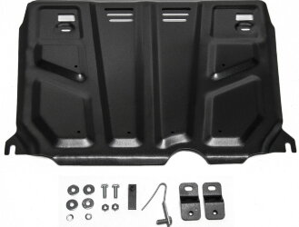 Защита картера и КПП АвтоБроня для Toyota Corolla E140, E150, E160, E170 2006-2016, штампованная, сталь 1.8 мм, с крепежом, 111.05799.1